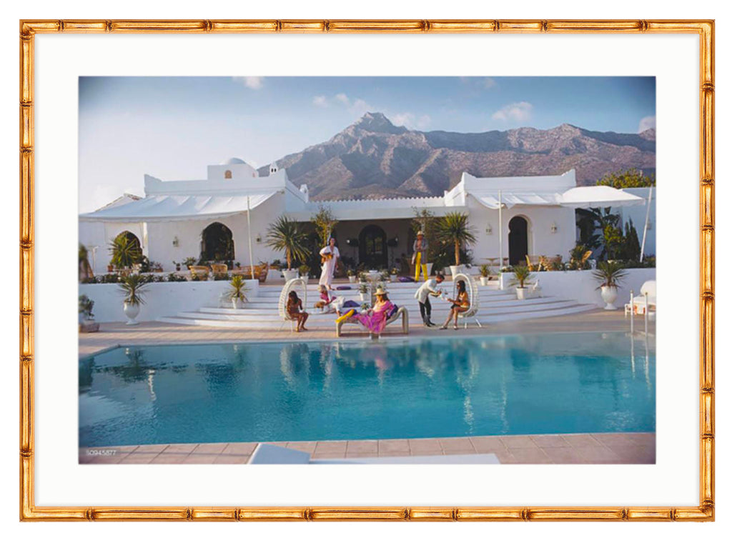 Vintage Slim Aarons 'El Venero' Gold Bamboo Framed Print