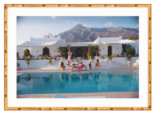 Vintage Slim Aarons 'El Venero' Gold Bamboo Framed Print